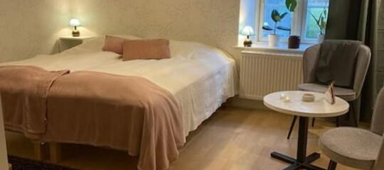 Lantgård nära stad, fiske o golf